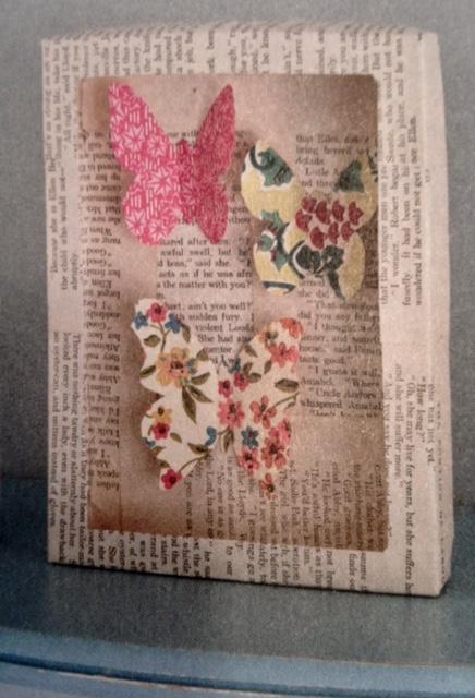 3-D Newsprint Butterfly Canvas