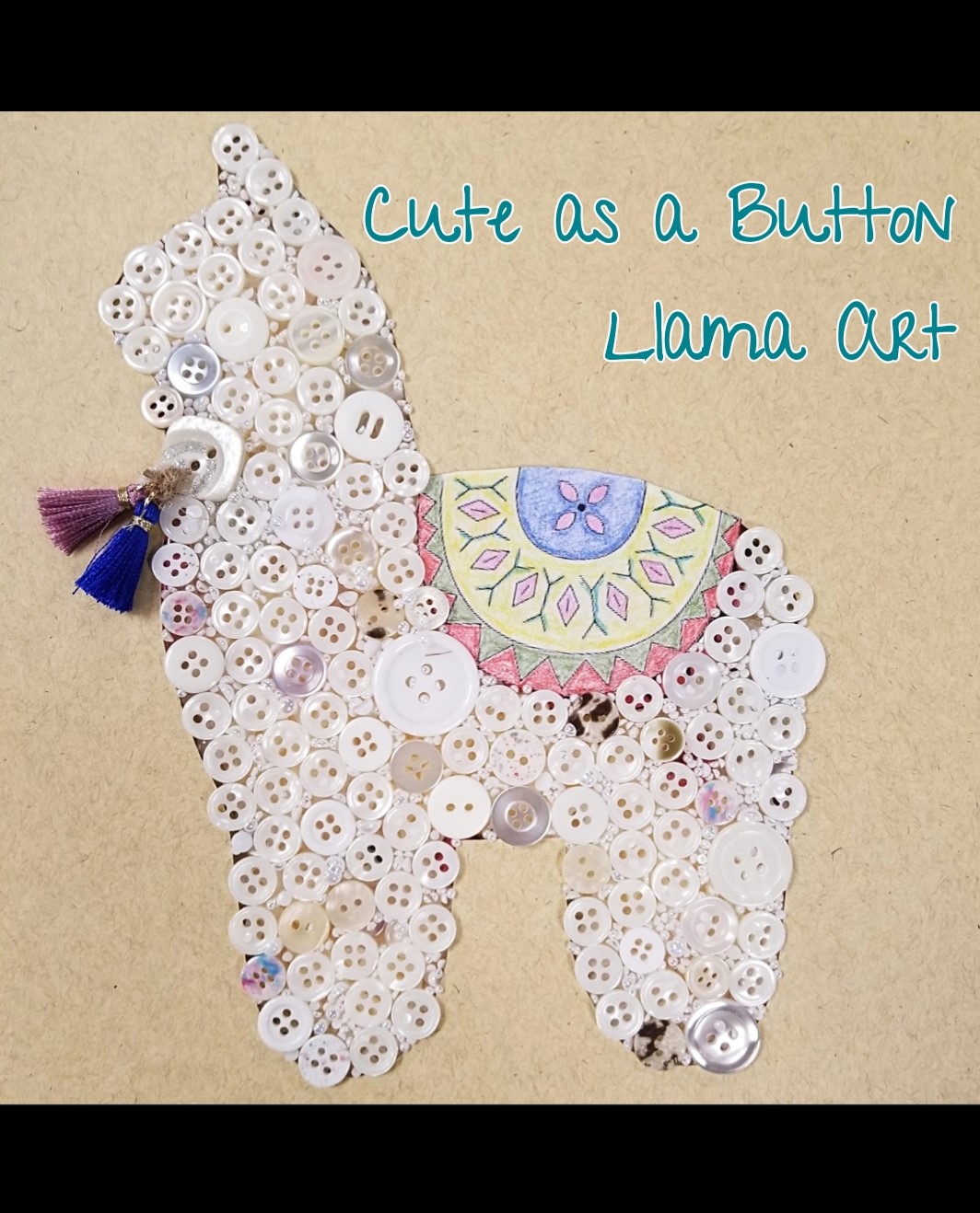 Cute as a Button Llama Art