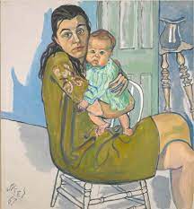 mother and child painting by Alice Neel