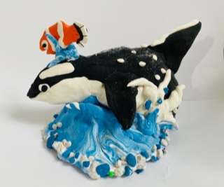 Orca Whale Clay Sculpture