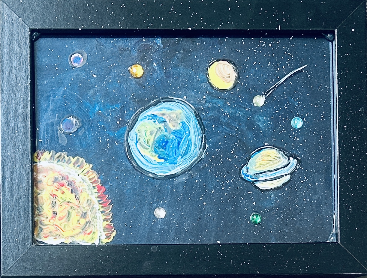 Outer Space Painting on Picture Frame