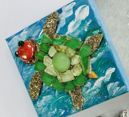 Turtle mosaic on Canvas