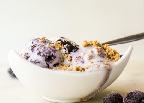 Swirled Blueberry Crumb Cake Ice Cream