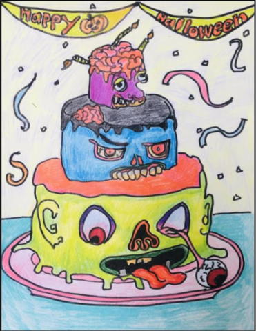 Wayne Thiebaud Inspired Zombie Layer Cake