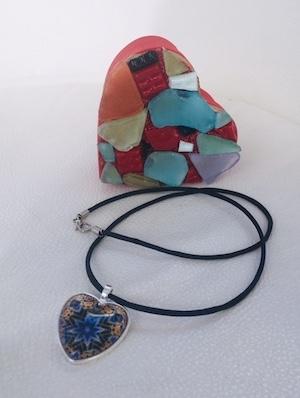 Heart Pendant and Mosaic Gift Box