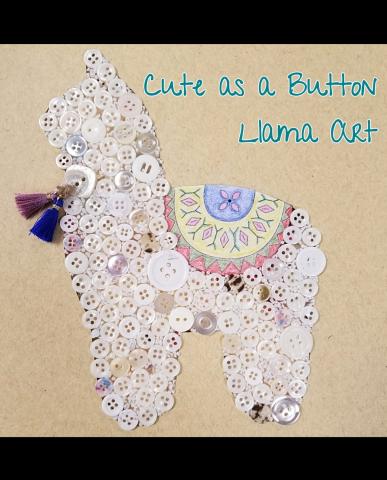 Cute as a Button Llama Art