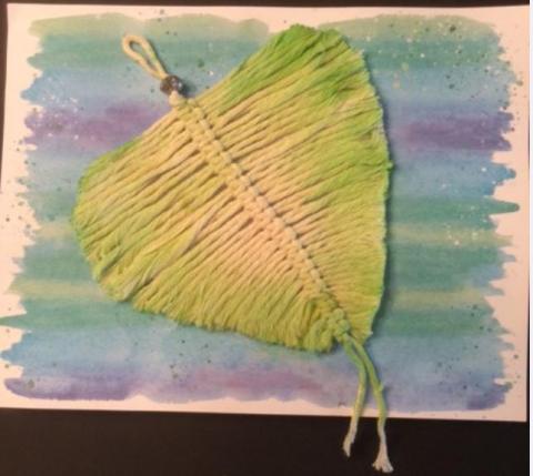 Macrame Leaf on Canvas