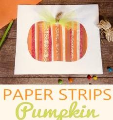 Paper Strips Pumpkin on Canvas