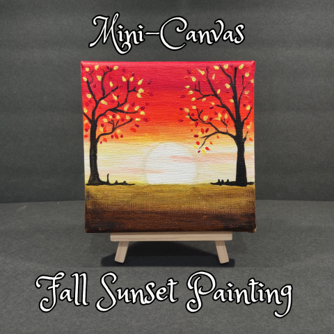 Mini Canvas Fall Sunset Painting