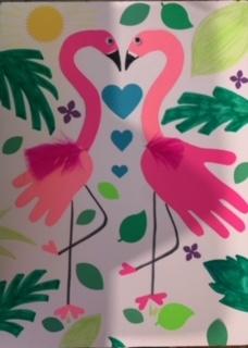 Flamingo Handprints