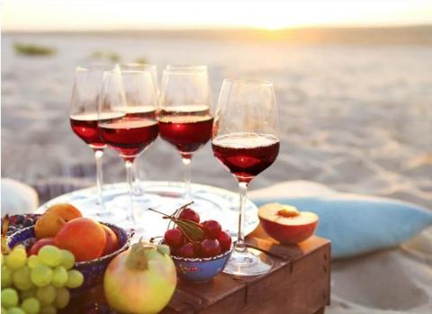 wine on the beach photo