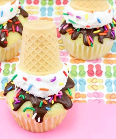 Melted Ice Cream Cupcakes