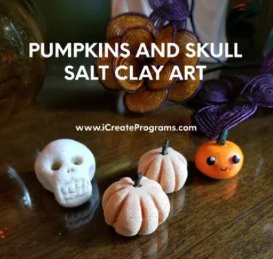 Pumpkins and Skull Salt Clay Art
