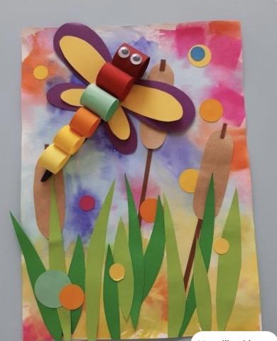 3D Dragonfly Colorful Canvas