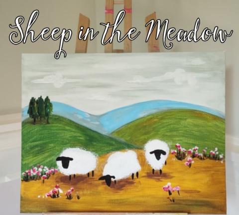 Sheep in the Meadow Painting