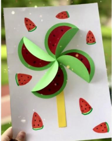 Watermelon Pinwheel on Canvas