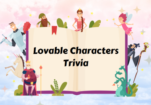 the words lovable characters trivia on an open book