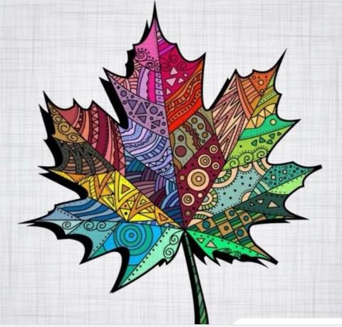 Patterned Leaf on Canvas