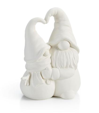 Hugging Gnome and Snowman Ceramic
