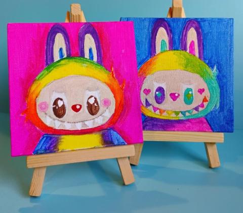 Mini Labubu Character Painting