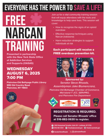 Narcan training flyer