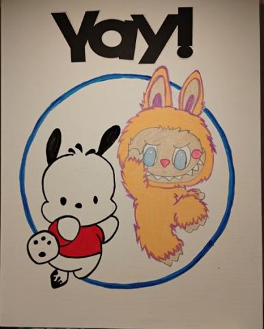 Labubu & Pochacco Painting