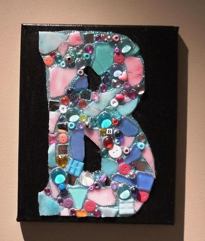 Mosaic Letter on Canvas