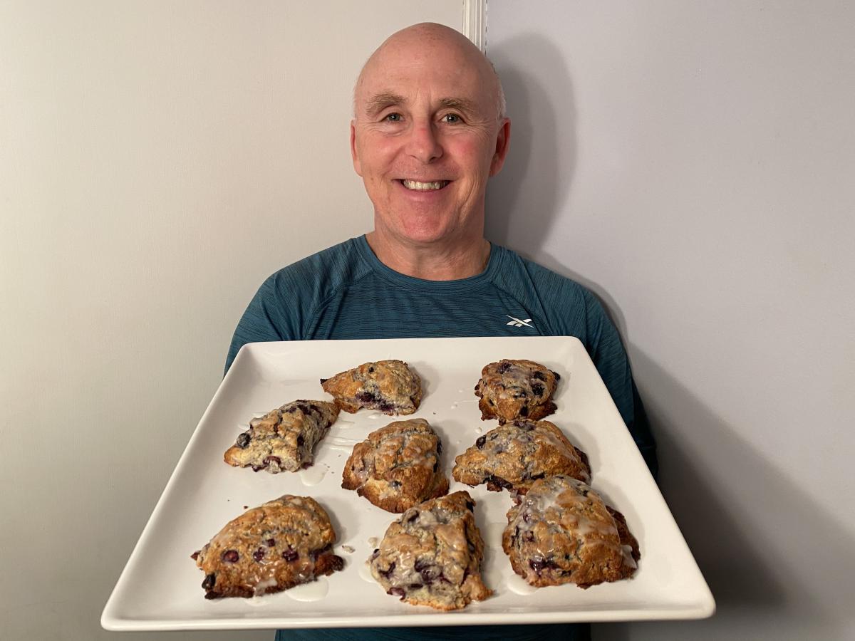 Spring Lemon Blueberry Scones with Lemon Glaze