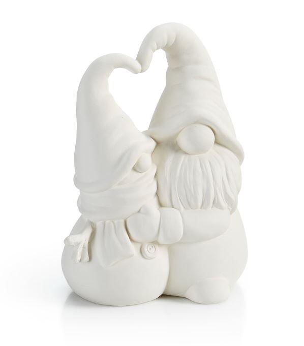 Hugging Gnome and Snowman Ceramic