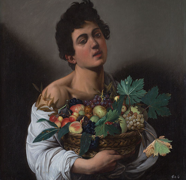boy with basket of fruit